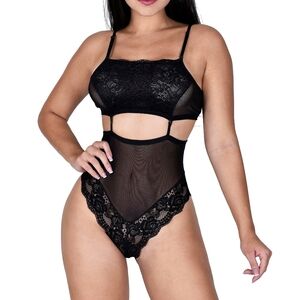 Stretch Mesh and Lace Teddy Made in Brazil